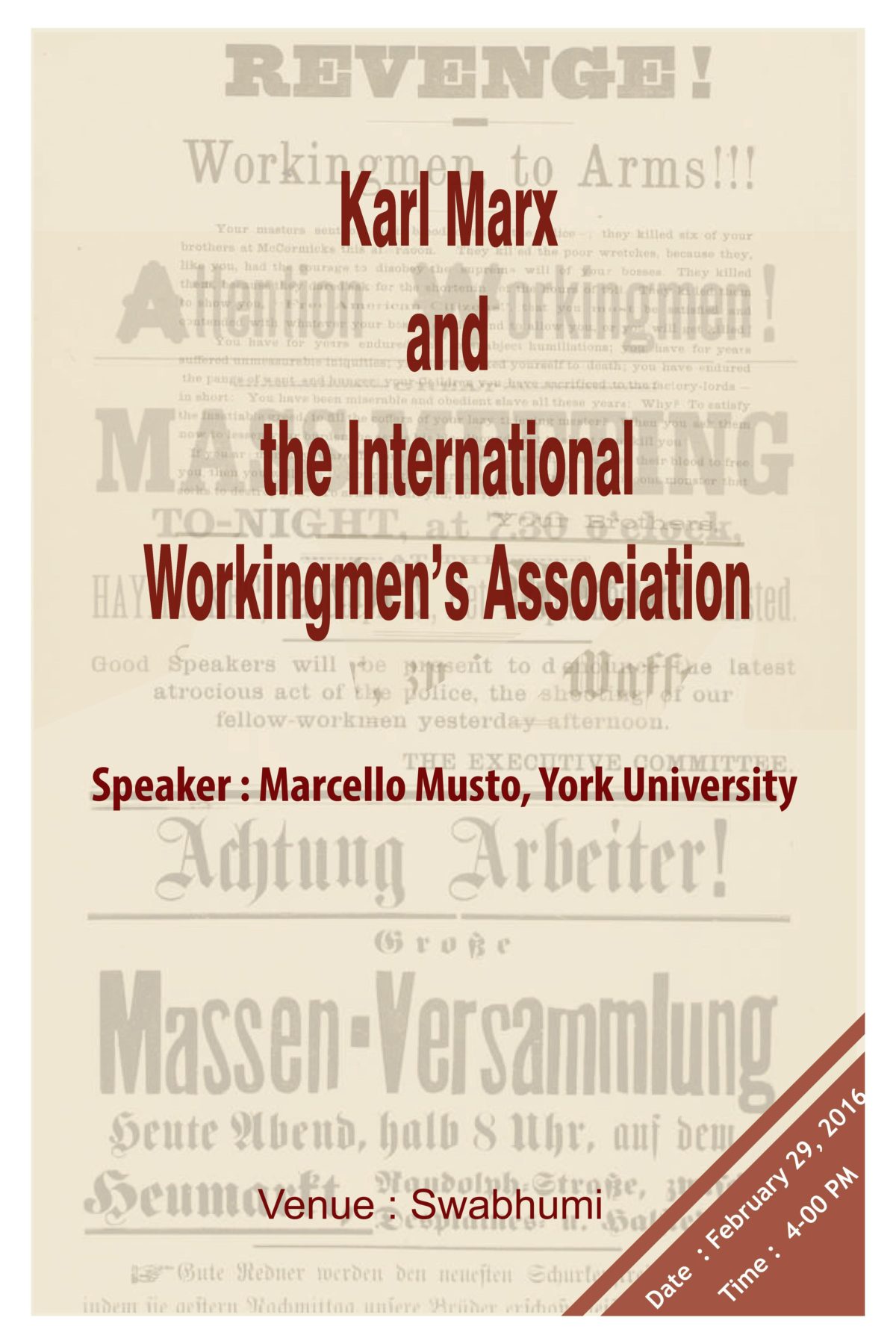 Karl Marx and the International Workingmens Association Swabhumi February 2016